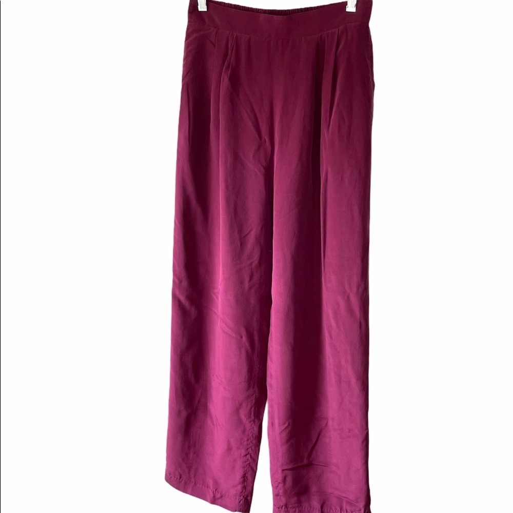 Laura Winston high waisted pull on silk pants NWT